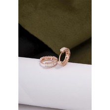 Silverplus 925 Ayar Gümüş Rose Renk Küçük Boy Baget Küpe