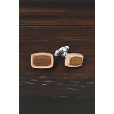 Silverplus Gümüş Kaplan Gözü Taşlı Kol Düğmesi