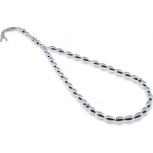 Silverplus Oval Düz Gümüş Tesbih