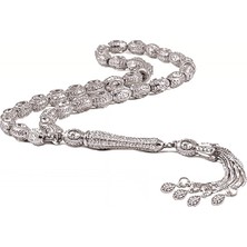 Silverplus Beyaz Zirkon Taşlı Gümüş Tesbih