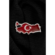 925 Ayar Gümüş Mineli Türkiye Haritası Rozet