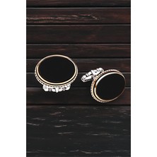 Silverplus Gümüş Onix Taşlı Oval Tasarım Kol Düğmesi