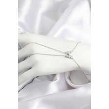 Pirinç Zirkon Taşlı Kelebek Model Gümüş Renk Şahmeran