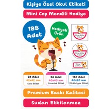 188 Adet Kişiye Özel Okul Etiketi | Kalem Defter Kitap Için Isim Yazılabilir Sticker Seti Model:16