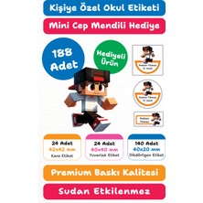 188 Adet Roblox Kişiye Özel Okul Etiketi | Kalem Defter Kitap Için Isim Yazılabilir Sticker Seti Model:23