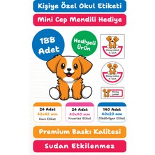 188 Adet Kişiye Özel Okul Etiketi | Kalem Defter Kitap Için Isim Yazılabilir Sticker Seti Model:1