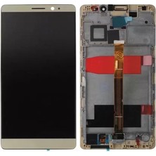 Huawei Uyumlu Mate 8 LCD Ekran Gold Çıtalı