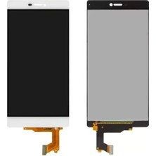 Huawei Uyumlu P8 LCD Ekran Beyaz Çıtasız