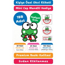 188 Adet Keroppi Kişiye Özel Okul Etiketi Kalem Defter Kitap Isimlik Sticker Seti M25