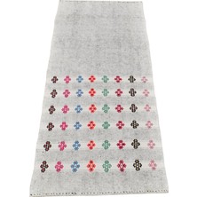 Yeni El Dokuma Şaheser Ak Pamuklu Yörük Kilim 6284