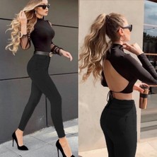 Aisha Elbise Likralı Yüksek Bel Jean Pantolon