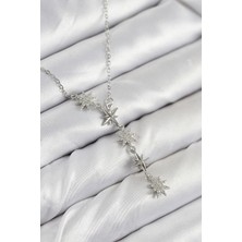 Mç Plus 316L Çelik Yıldız Model Gümüş Renk Kadın Kolye