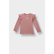 DeFacto Kız Bebek 2'li Takım Çiçekli Uzun Kollu Fitilli Kaşkorse Tişört Tayt Y1122A225AU