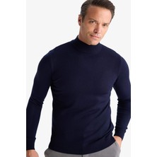 DeFacto Slim Fit Dar Kesim Balıkçı Yaka Basic Düz Triko Kazak R1127AZ25WN