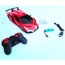 Vardem Uzaktan Kumandalı Araba Zeka Küpü Hediyeli 1:16 Şarjlı Işıklı Full Fonksiyon Kırmızı Oyuncak Spor Araba