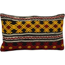 Yeni El Dokuma Dekoratif Lumbar Kilim Kırlent Yastık Kılıfı 6112