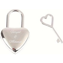 Hediye Shop Sevgililere Özel Gümüş Renk Aşk Kilidi