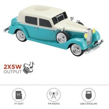 D55 Retro Araba Tasarımlı Bluetooth Hoparlör 2X5W Fm + USB + Tf Kart