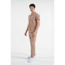 Lizy Matheo Erkek Düğmeli Hakim Yaka Hemşire Doktor Üniforma Takım Scrubs Takım Hastane Forması