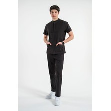 Lizy Matheo Erkek Düğmeli Hakim Yaka Hemşire Doktor Üniforma Takım Scrubs Takım Hastane Forması