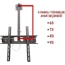 Nurer Teknoloji   fenoti 50" Inç - 127 Ekran Tv- Lcd-Led-Monitör Televizyon Hareketli Tavan Askı Aparatı 
