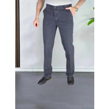 Klasik Kesim Siyah Likralı Erkek Yan Cepli Klasik Kot Pantolon Likralı Yuksek Bel
