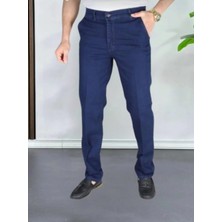Klasik Kesim Siyah Likralı Erkek Yan Cepli Klasik Kot Pantolon Likralı Yuksek Bel