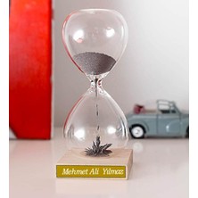 Kişiye Özel Isimli Mıknatıslı Cam Kum Saati Yeni Iş Ofis Hediyesi