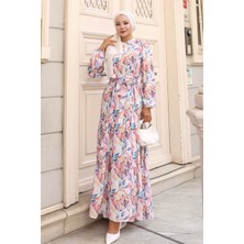 Desenli Tesettür Elbise