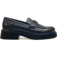 Venüs 2451350K Kadın Hakiki Deri Kemer Tokalı Kalın Taban Loafer Ayakkabı