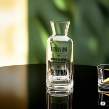 Rakle Şık Batman Yazı Baskılı Hediyelik/karaf Cam Başucu Sürahisi 700 ml