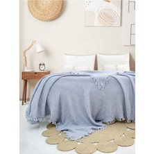 4 Kat Müslin %100 Pamuklu Çift Kişilik Pike Yatak Örtüsü 200X220