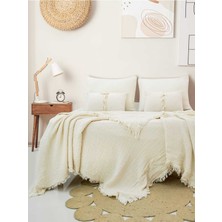 4 Kat Müslin %100 Pamuklu Çift Kişilik Pike Yatak Örtüsü 200X220