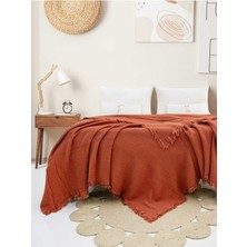 4 Kat Müslin %100 Pamuklu Çift Kişilik Pike Yatak Örtüsü 200X220