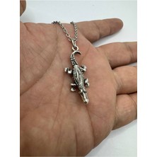 Lizard Totem – Kertenkele Desen Unisex Metal Kolye (Metal  Zincirli)