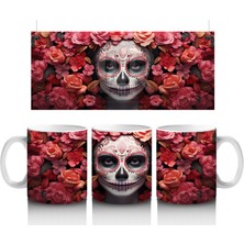 Kalp Motifli Gül Çerçevesi Içinde Ruh – Hediyelik Kahve Kupası