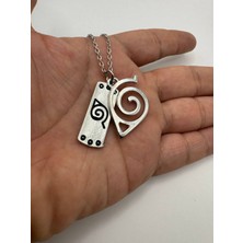 Anime Konaha ve Alınbandı Simgeli Unisex Metal Kolye – Metal  Zincirli Zamak Kaplama