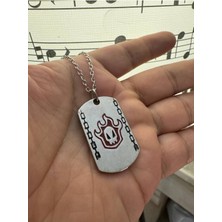 Anime Bleach Kırmızı Künye (Dog Tag) Kolye Metal  Zincirli | Unisex Cosplay ve Anime Takı