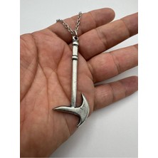 Savaş Balta Desen Kolye – Metal  Zincirli Zamak Kaplama Unisex Gotik Aksesuar