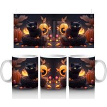 Büyülü Balkabakları ve Mumlar – Hediyelik Kahve Kupası