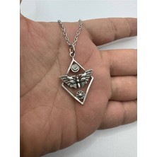 Kelebek, Ay ve Güneş Desen Tılsım Unisex Kolye |metal  Zincirli Anlamlı Tasarım