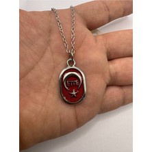 Osmanlı Tuğrası Işlemeli Künye Kolye – Gümüş Renk Unisex Metal Takı