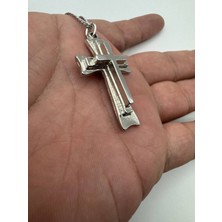 3 Boyutlu Haç Eskitme Unisex Kolye – Metal  Zincirli, Metal Dini Sembol Takı