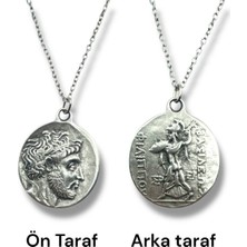 Büyük Iskender ve Athena Desen Roma Para Kolye – Çift Taraflı – 1 Adet – Metal  Metal Kolye