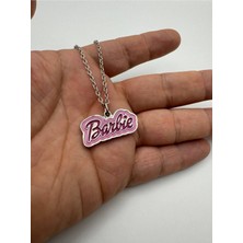 Renkli Kaplama Barbie Desen Zincirli Kolye – Metal  Şık ve Canlı Takı