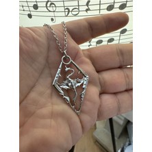 Skyrim Dragonborn Desen Kolye Metal  Zincirli | The Elder Scrolls V Temalı Unisex Oyun Takısı