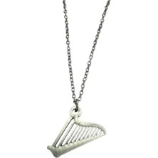 Arp Müzik Aleti Kolyesi – Metal  Zincir – Unisex Sanatsal Takı