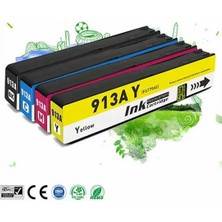 Hp Pagewide 352DW 913A Chipli 4 Renk Muadil Kartuş Seti / Siyah 3.500 Sayfa / Renkliler 3.000 Sayfa
