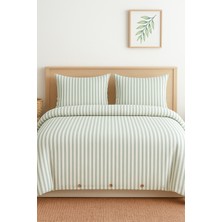 | Purelight | Boho Yıkamalı Iplik Boya Pamuklu Çift Kişilik Nevresim Takımı | 200X220CM | Mint Yeşil