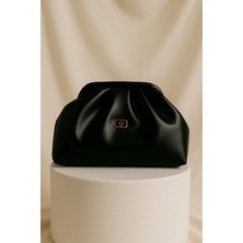 Mimoza Kadın Burslu El Omuz Çantası Parlak siyah